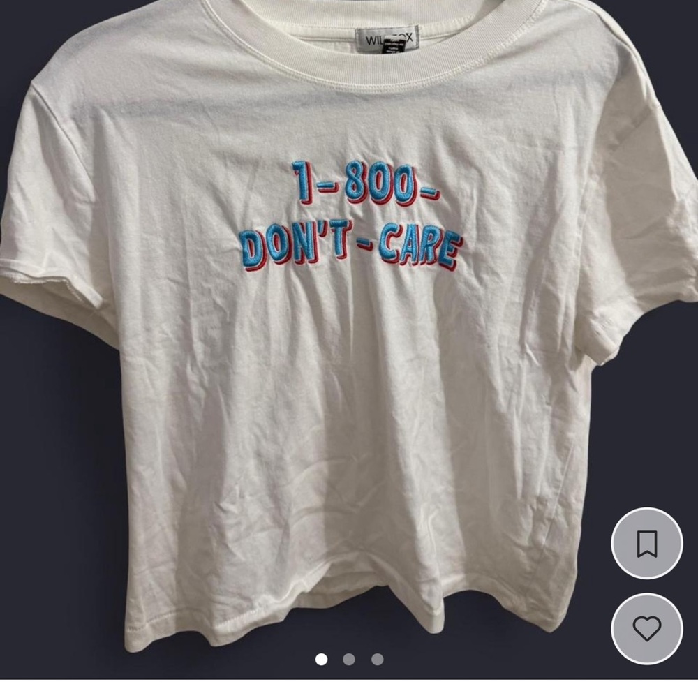 Wildfox White Tee with Blue and Pink Graphic